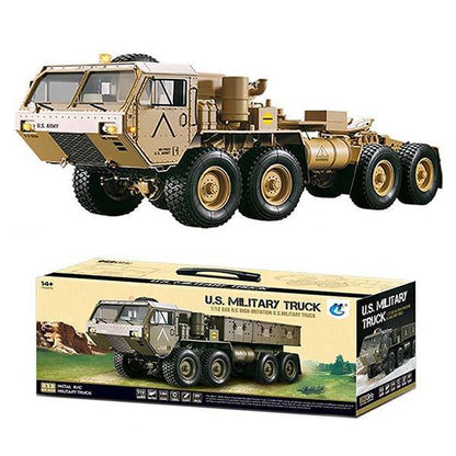 enginediy RC Engine Toyan Military Truck 1/12 2.4G RWD RC Car 4 Stroke Methanol Engine OFF Road Vehicle